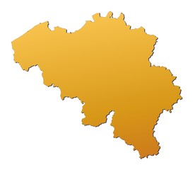 Belgium map filled with orange gradient