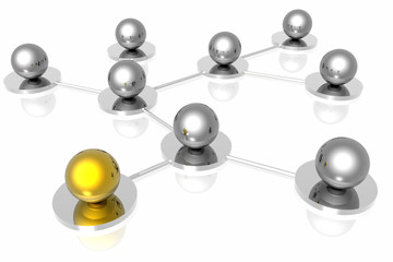 Fototapeta premium 3d network connections isolated in white background