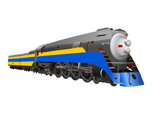 vector - fast historical  steam   locomotive