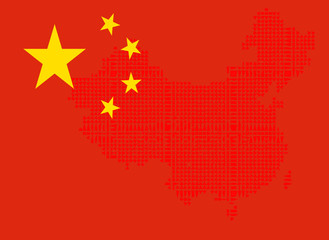 bandeira e mapa da china