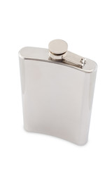 Flask with a gin isolated on white