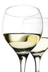 Couple glasses with white wine