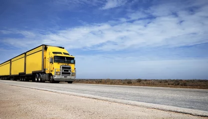 Poster Road train on the Eyre Highway, Nullarbor Plain, South Australia © robepco