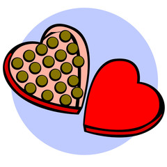 heart shaped box of chocolates