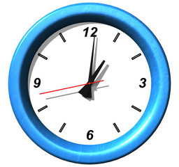 Blue analog wall clock