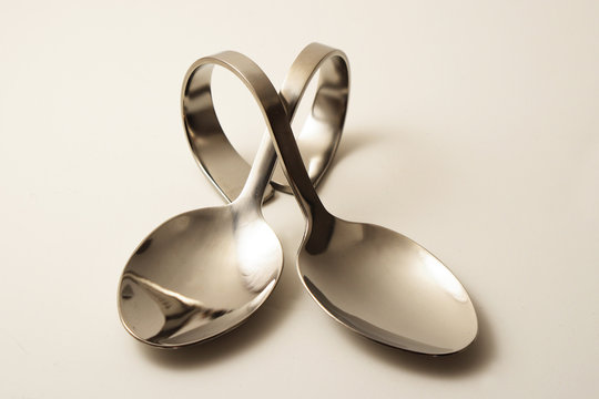 Two Crossed Amuse-bouche Spoons