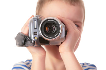 boy with camcorder