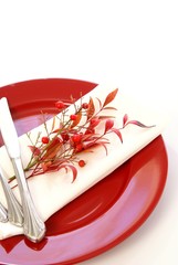 Red Table Setting