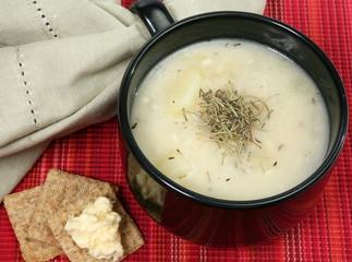 Warm Herb Potato Soup