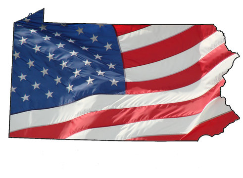 U.S. flag over Pennsylvania