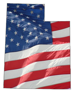 U.S. flag over Utah