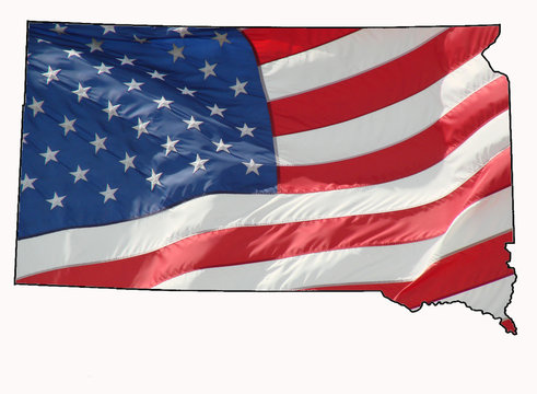 U.S. flag over South Dakota