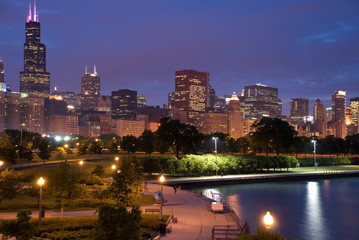 Downtown Chicago, late afternoon