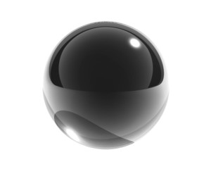 black glass sphere isolated