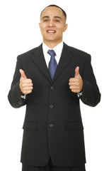 Business Man Showing Two Thumbs