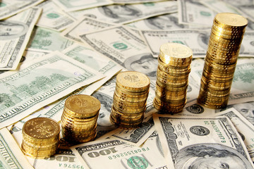 gold and dollars