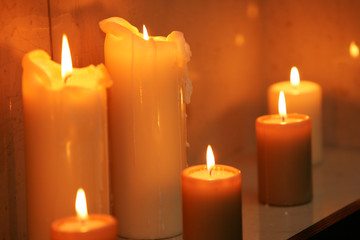 Romantic burning candles