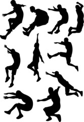 A Man in Different Style of Jumping