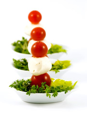 Mozzarella, tomatoes and cress salad