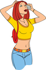 young woman talking by the phone