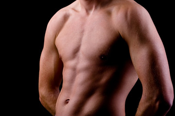 Fototapeta premium Nackter Oberkörper von trainiertem Mann