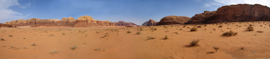 Fototapeta na wymiar Panorama Wadi Rum, Jordanien