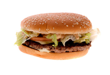 Cheeseburger isolated on white