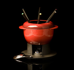 Fondue isolated on black