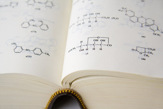 Thick Book With Chemical Formulas