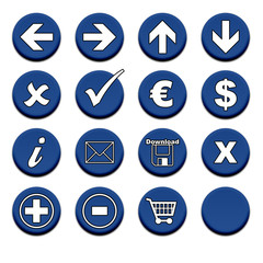 E-Commerce Icon Set Blu