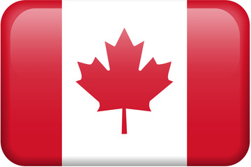 Fototapeta na wymiar Canada Flag Button