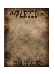 Sheriff old notice paper for bounty hunters
