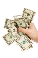 a hand full of us dollars