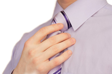 tying a necktie