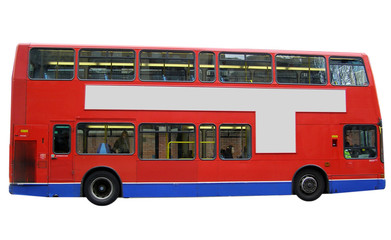 London bus red double decker isolated