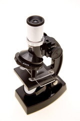 Microscope isolated over white background