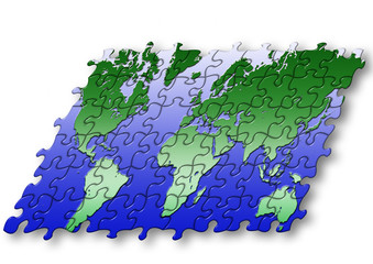 Puzzle colorful world map