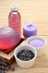 Fototapeta na wymiar aromatic lavender bath