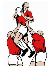 Player catching a lineout throw