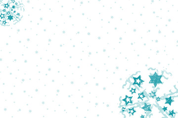 Snowy Star Design with White Background