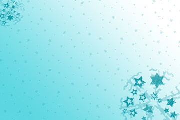 Snowy Star Design with Blue Background