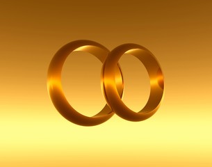 Wedding golden 3d rings