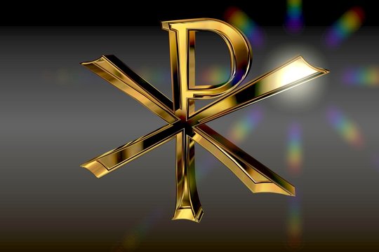 Christliches Pax-Christi Symbol in Gold