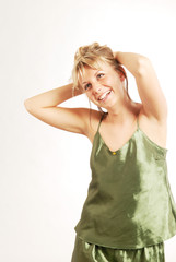 Fototapeta premium A woman in a nightdress