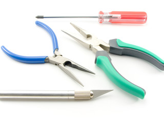 nippers and screwdrivers, knife