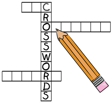 orange pencil filling in crossword puzzle 