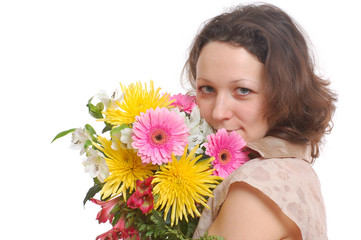 Obraz na płótnie Canvas woman with flowers
