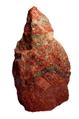 Stone piece of red ore of potash salt