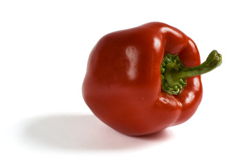 Red Paprika on white background
