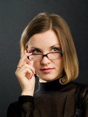 Portrait of girl with glasses